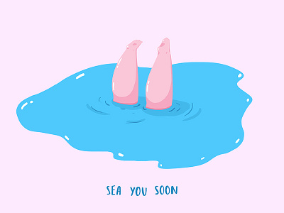 sea you soon dive doodle drawing illustration sea