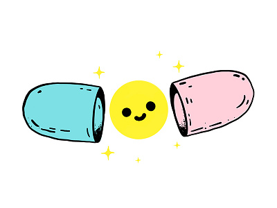 ☺ art drawing emoji happy illustration pill