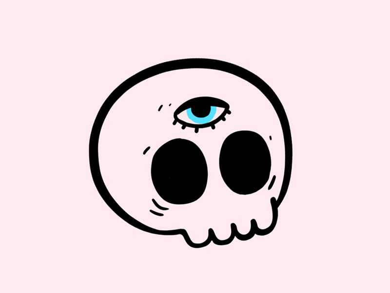 ⏑ ⏑ animation art drawing gif illustration skull third eye
