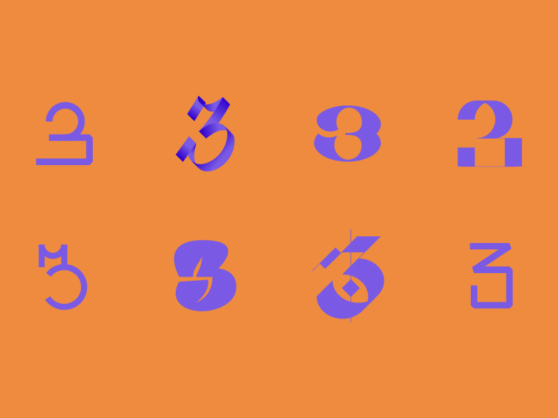 36 Days of Type | 3's by Valentin Lacoste on Dribbble
