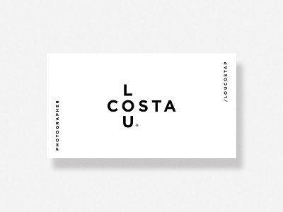 Business Card. Lou Costa Photographer business card card design minimal type typography