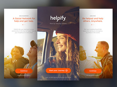 Helpify onBoarding app interface ios mobile onboarding photography ui