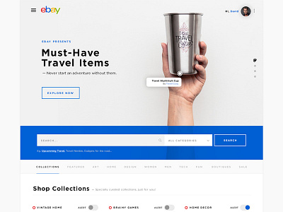 eBay Personal Re-Design clean design ebay landing minimal modern redesign type typography we webpage website