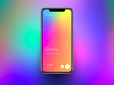 Experimental Music Player app clean gradient ios iphonex minimal music player ui ux