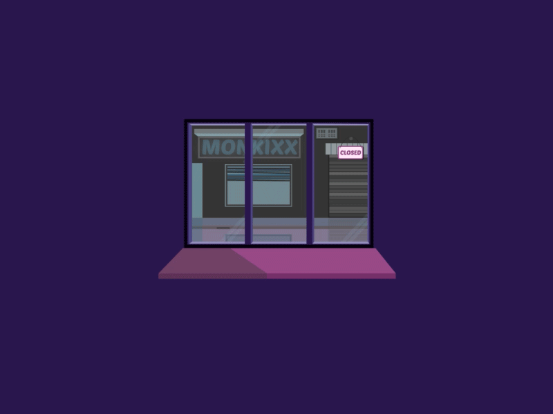 Shop window animation back backstreet cafe gif purple rain shop street window