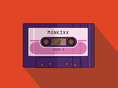 Monkixx Mixtape! cassette design flat tape