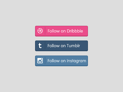 Follow Buttons blue buttons cartoon dribbble flat follow insta instagram layer outline pink plain rebound tumblr wireframe