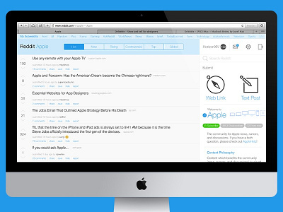 Reddit: Apple Redesign apple forum reddit redesign site