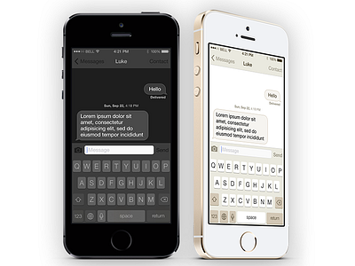 iOS 8 Concept app black colour concept gold ios ios7 ios8 iphone messages ui