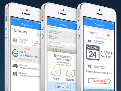 Naki Laundry app flat ios ios7 iphone laundry naki ui ux