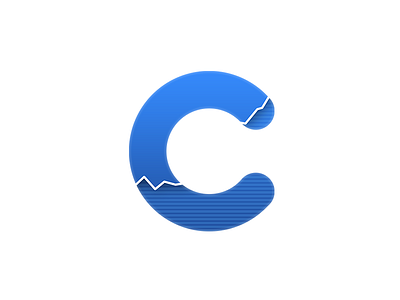 Currency Mark II blue c currency graph icon logo mark stock