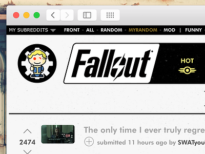 Fallout Reddit Redesign - Header