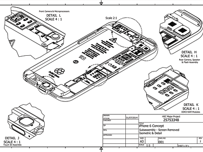 iPhone 6 Design Concept industrial iphone isometric product technical