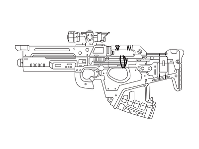 MIDA Multi-Tool destiny gun illustration mida outline rifle scout vector weapons