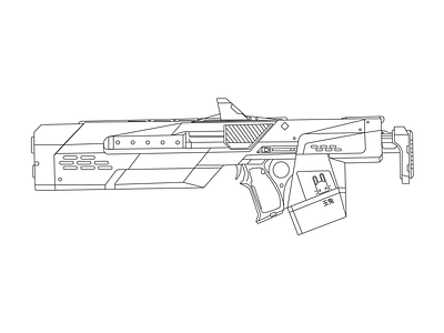 The Jade Rabbit destiny game gun illustration jade rabbit rifle scout vector weapon wireframe