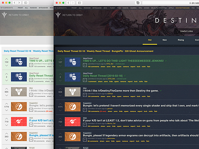 Destiny Reddit css dark destiny light reddit redesign theme website