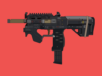 Pharo Quickdraw + Stock 3 black illustration ops pharos quickdraw sketch suppressed variant weapon