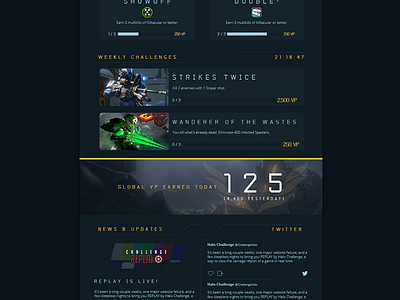 Halo Challenge Redesign Concept challenge concept game halo redesign stat tracking ui ux web website xbox