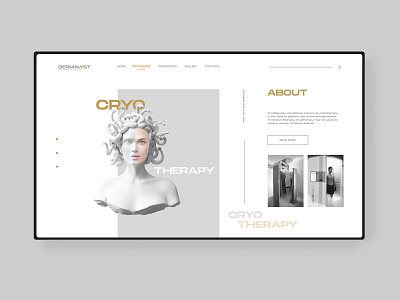 Cryotherapy page corporate dermatology medusa product design typography ui user experience user interface ux web website