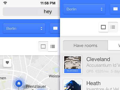 Moar mobile! berlin blue clean hey ios iphone list map mobile phone responsive