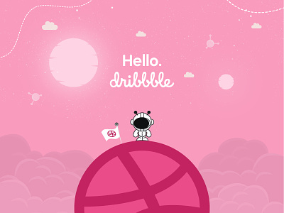 Hello. Dribbble debut debuts design fabriziocotugno graphic hello hellodribbble logo tag thanks