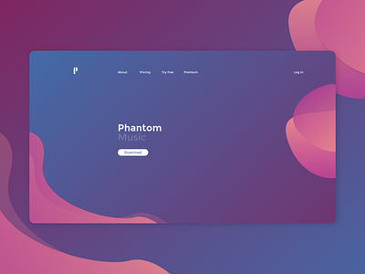 Phantom Music app branding clean concept creative curve design icon illustration layout logo minimal typography ui ux web