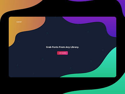 Elefont Library branding clean concept creative curve design flat layout minimal plugin type ui ux web website