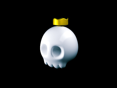 3/24 Crown skull 👑 3d art c4d cinema4d crown cute dark lowpoly lowpolyart skull