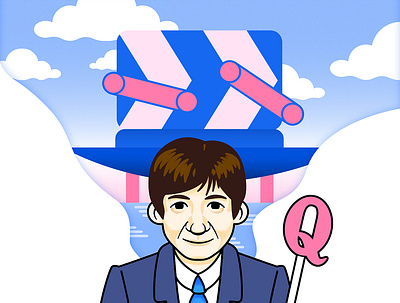 ItteQ Teruyoshi Uchimura affinity designer blue character design graphic design illustration japan japanese pink tv tvshow vector vector art vector illustration 内村光良