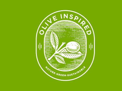 Olive Inspired Logo affinity designer branding design engrave engraving graphic design green illustration leaf logo nature olive olive oil sustainable vector vintage
