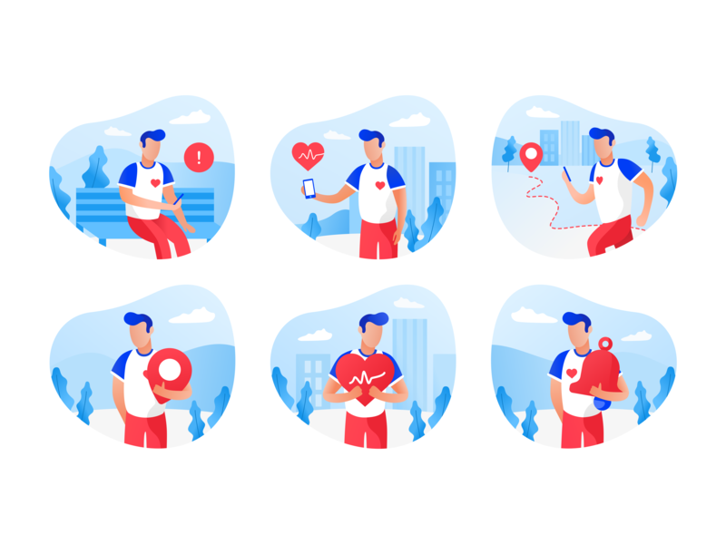 SauvLife illustrations 💙 by Méghane Lemonnier for Appstud on Dribbble