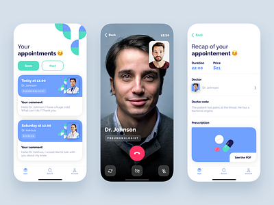 #3 The Cacatoès Theory application blue branding color design medical medicine minimalism mobile ui ux vector