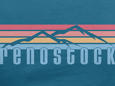 Renostock branding mountain retro tshirt design