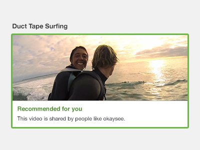 Recommended Video app recommended ui video web