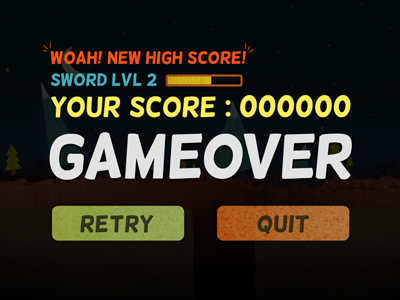 Game Over Score Lvl