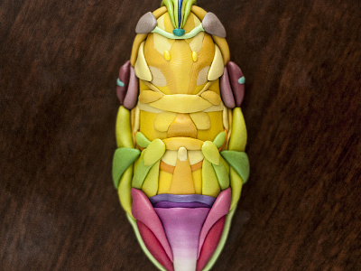 Chrysalis experiment nature olgaprotasova organic plasticine plastillustration symmetry