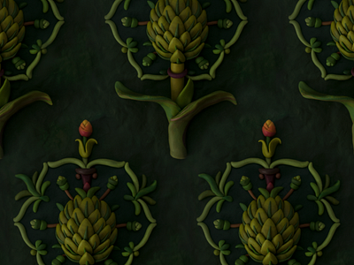 artichoke pattern handcrafting plasticine plastillustration