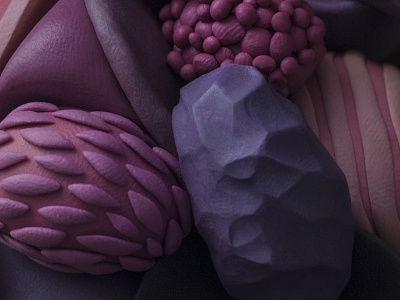 Detail of experimental work experiment illustration modelling clay plasticine plastillustration purple real3d texture
