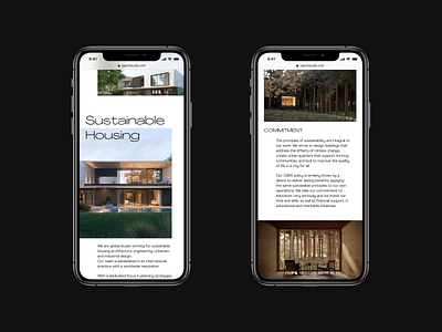 Sustainable Housing clean layout mobile responsive design typography ui