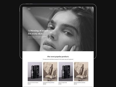 Skincare beauty gif layout skin skincare typography website
