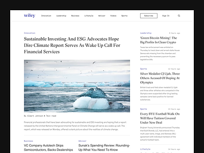 News Site article clean forbes grid guardian layout minimal new yorker news news site nymag search typography ui ux washington post web design website wsj