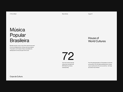 MPB art bossa nova brasil clean culture editorial event grid layout minimal mpb music timeline typography ui web white space
