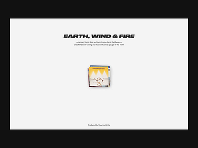 EWF discography earth wind fire editorial funk grid jazz layout minimal music typography website white space