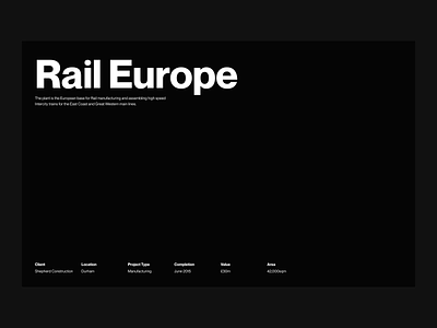 Rail Europe clean company construction corporate development editorial europe grid layout minimal rail railway train typography website white space