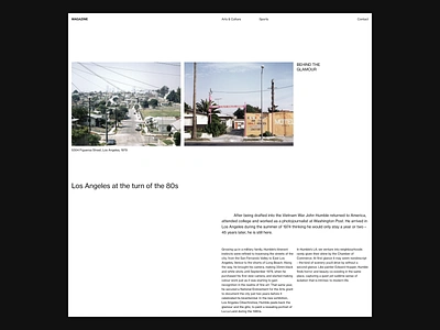 Magazine article blog california editorial grid layout los angeles magazine minimal typography website white space