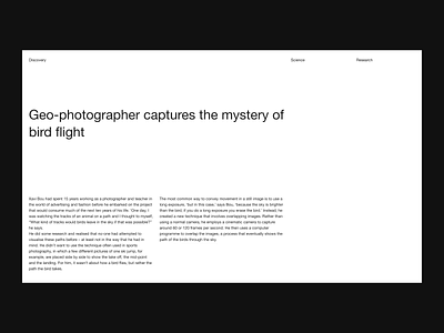 Geo-Photography clean editorial gif grid layout minimal national geographic photography typography website white space