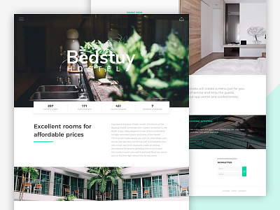 Bedstuy Hostel Website 2.0 clean design green hostel hotel simple ui ux website white