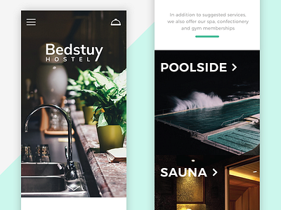 Bedstuy Hostel Website 2.0 | Responsive Homepage clean design green hostel hotel mobile responsive simple ui ux website white