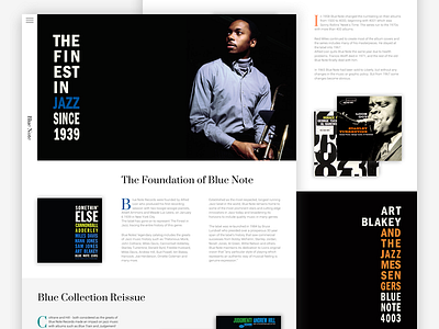 Blue Note Records Website | Redesign Concept clean design jazz music type typography ui ux web website