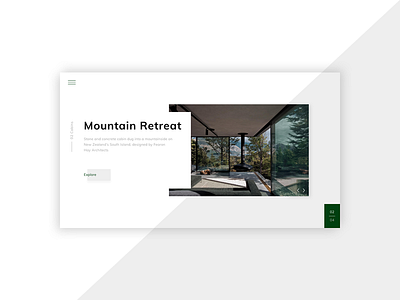 Mountain Retreat Website | Concept cabin grey mountain simple type typography ui ux web website white